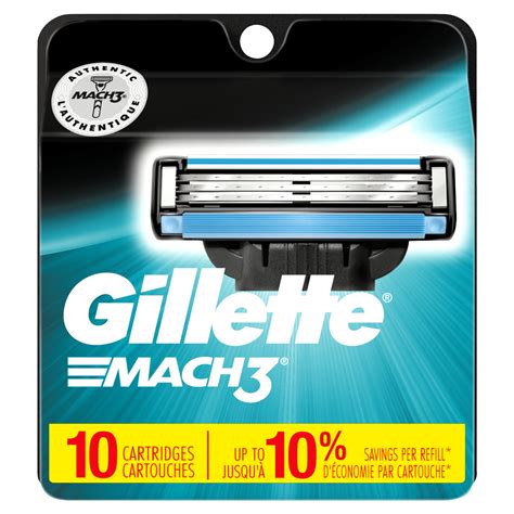 Gillette Mach3 Mens Razor Blade Refill Cartridges 10 Ct Walmart