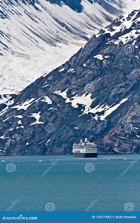 Cruise Ship in Glacier Bay, Alaska Stock Photo - Image of boat, park ...