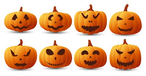 Halloween Pumpkin Face Collection, Vector illustration 13930329 Vector ...