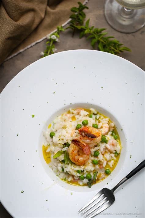 Risoto De Camar O Ervilha E Ervas Receita Sabor Sonoro