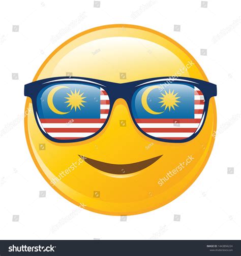 Cute Happy Face Emoji Malaysia Flag Stock Vector (Royalty Free ...