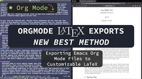 Perfect Emacs Org Mode Exports To Latex Straightforward Emacs Youtube