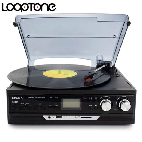 LoopTone 3 Speed Vinyl LP Record Players Turntable Player Built in ...