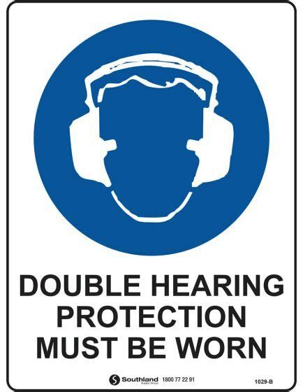 Double Hearing Protection Must Be Worn Sign Southland Supply Group