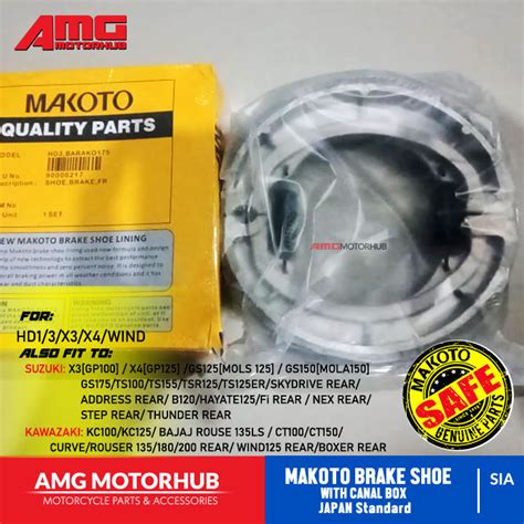 Makoto Brake Shoe With Canal Box Japan Standard For Hd Hd X X