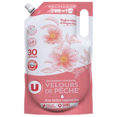 Adoucissant concentré parfum velours de pêche recharge U 750 ml