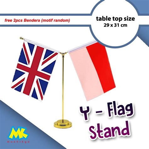 Jual Y Stand Tiang Bendera Meja Stainless Steel Flag Pole