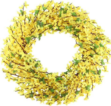 Yellow Forsythia Wreaths For Front Door Yellow Spring