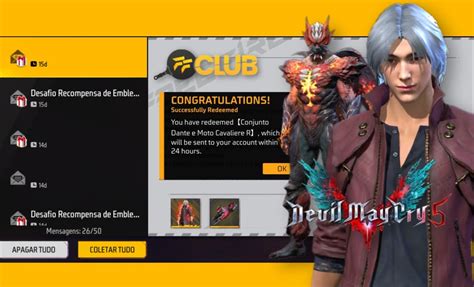 CODIGUIN FF 2023 código Free Fire x Devil May Cry 5 para resgatar no