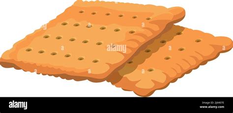 Square Salty Cracker Icon Cartoon Biscuit Snack Stock Vector Image