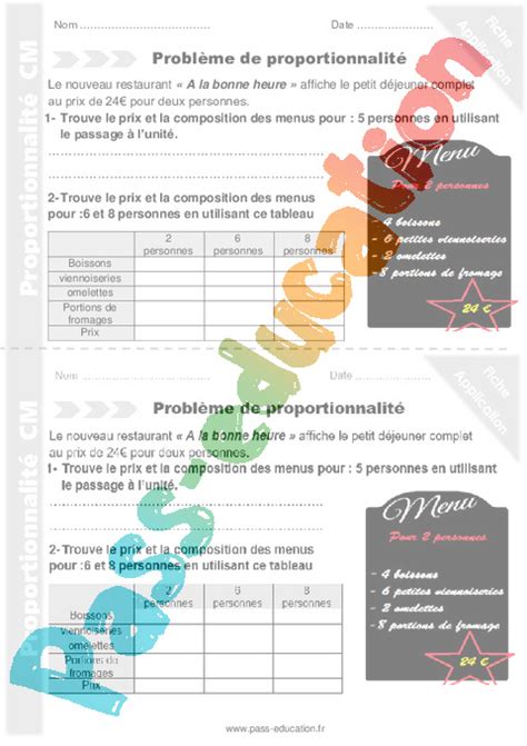 R Soudre Des Probl Mes De Proportionnalit Cm Cm S Ance