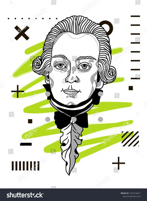 Wolfgang Amadeus Mozart Vector Illustration Hand Stock Vector Royalty