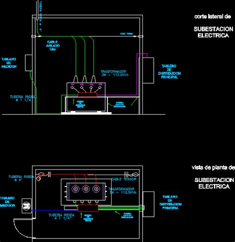 Subestacion Electrica En Autocad Librer A Cad