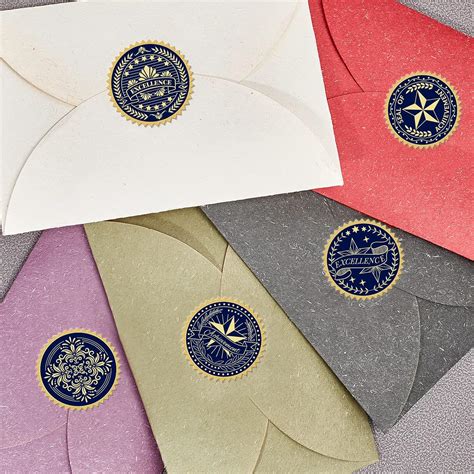 Buy Craspire Gold Foil Certificate Seals Excellence Round Self