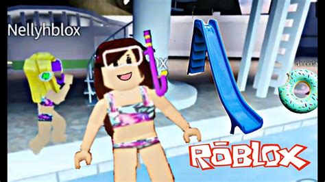 Desci O Maior TobogÃ Do Parque AquÁtico Mega Water Park Roblox Youtube