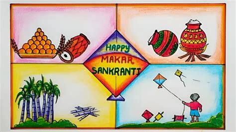 Makar Sankranti Drawing Easy Step How To Draw Makar Sankranti Drawing