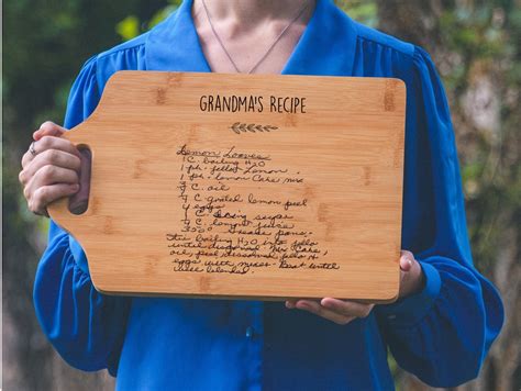 Handwritten Recipe Cutting Board Recipe Cutting Board Customized Recipe Cutting Board