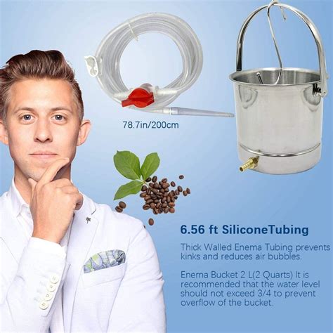 Smokitcen Stainless Steel Coffee Enema Bucket Kit Quart Capacity