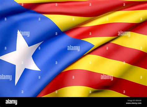 3d Rendering Of A Catalonia Flag Waving Stock Photo Alamy