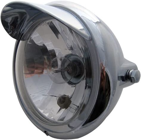 Alchemy Parts Custom Cruiser Motorcycle Headlight With Visor Classic