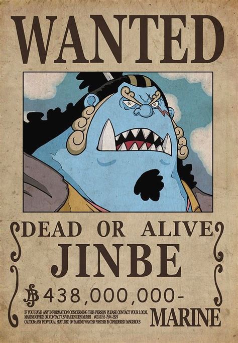 Jinbe Wanted Poster Personagens De Anime Desenho De Uma Pe A Animes