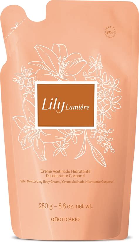 Refil Creme Acetinado Hidratante Desodorante Corporal Lily Lumi Re G