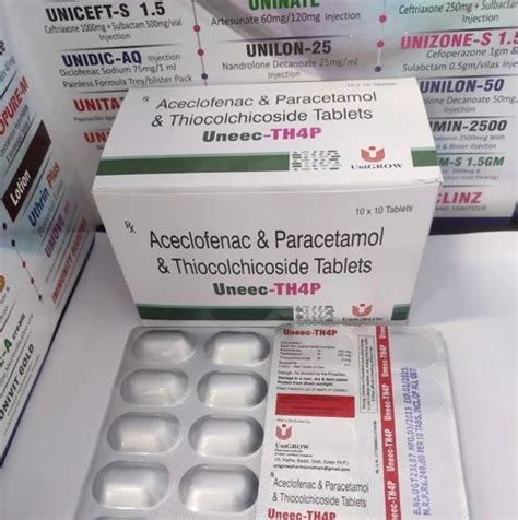 Uniace TH4P Thiocolchicoside 4mg Aceclofenac 100mg At Rs 249 Box