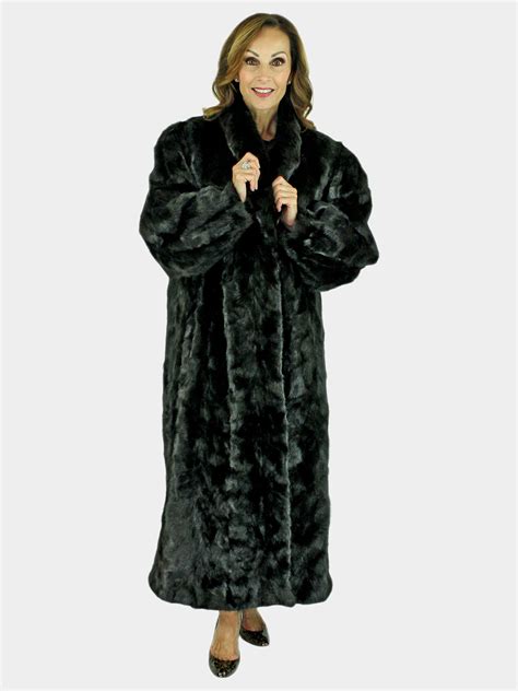 Black Sectioned Mink Fur Coat Xl Estate Furs