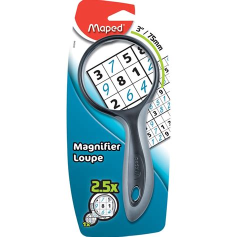 Ergologic Large 25x Magnifying Glass 3 Assorted Colors Map393549 Maped Helix Usa Lab