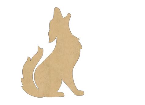 Howling Wolf Cutout Shape Laser Cut Unfinished Wood Shapes