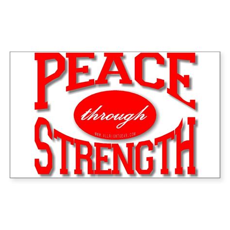 Peace Through Strength Sticker (Rectangle) Peace Through Strength ...