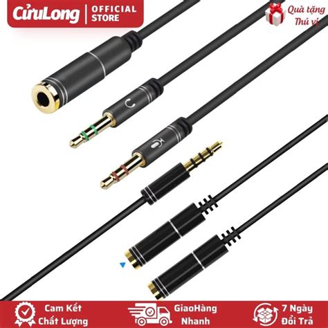 Dây Cáp 3 5mm Chuyển Audio Mic Tai Nghe Loa âm thanh chia 1 đầu