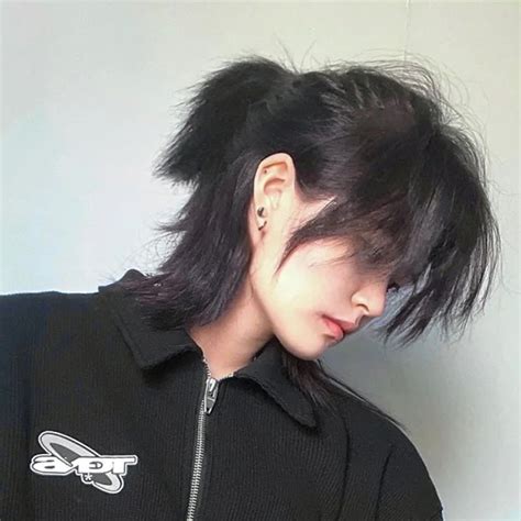 Wolf Tail Samurai Hairstyle Japanese Neutral Mullet Fluffy Natural Full