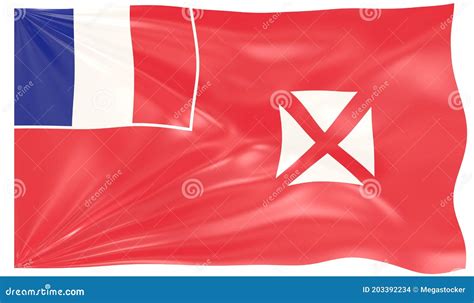 3d Illustration Of A Waving Flag Of Wallis And Futuna Stock