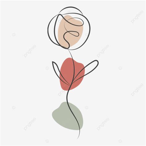 Rose Line Art Vector, Pink Rose, Rose Liner, Flower PNG and Vector with Transparent Background ...