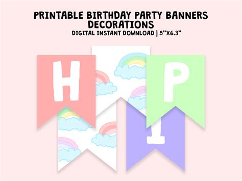 Printable Birthday Banner, Birthday Decoration, Printable Banner Sign ...