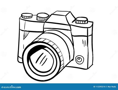 Camera Icon Vector with Doodle Style Stock Vector - Illustration of ...