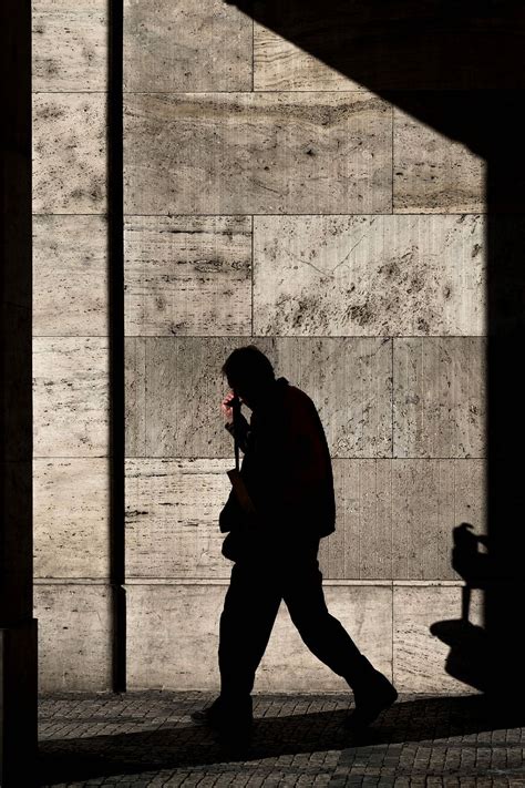 Hd Wallpaper Shadow Of Man Walking Near Wall Silhouette Photography