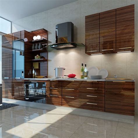 Wood Grain High Gloss Acrylic MDF Panel For Kitchen Cabinet Door