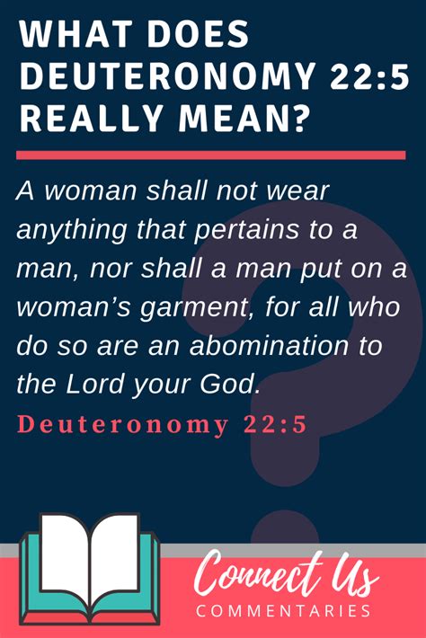 Deuteronomy 22:5 Meaning and Simple Commentary – ConnectUS