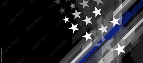 Vecteur Stock USA Flag With A Thin Blue Line Adobe Stock