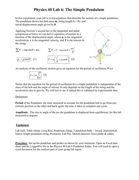 Famous Simple Pendulum Lab Report Answers Pdf References - Dakwah Islami