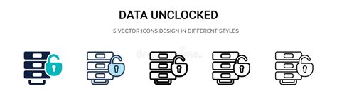 El Icono Linear Del Vector Unclocked De Los Datos Aislado En El Fondo