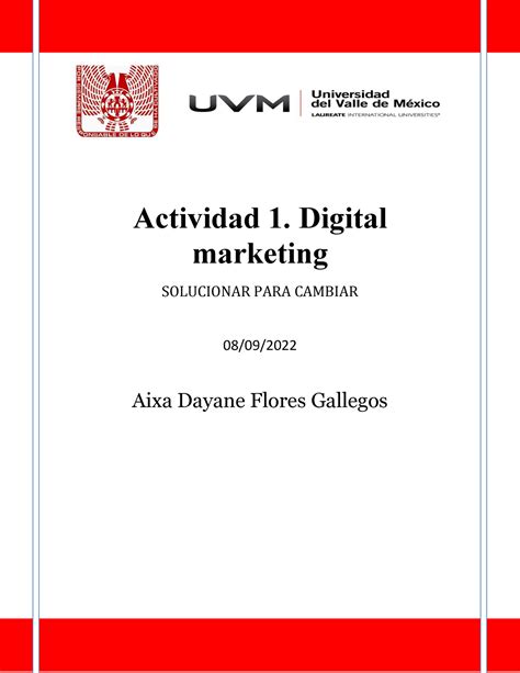 Actividad 1 SPC ADFG Actividad 1 Digital Marketing SOLUCIONAR PARA