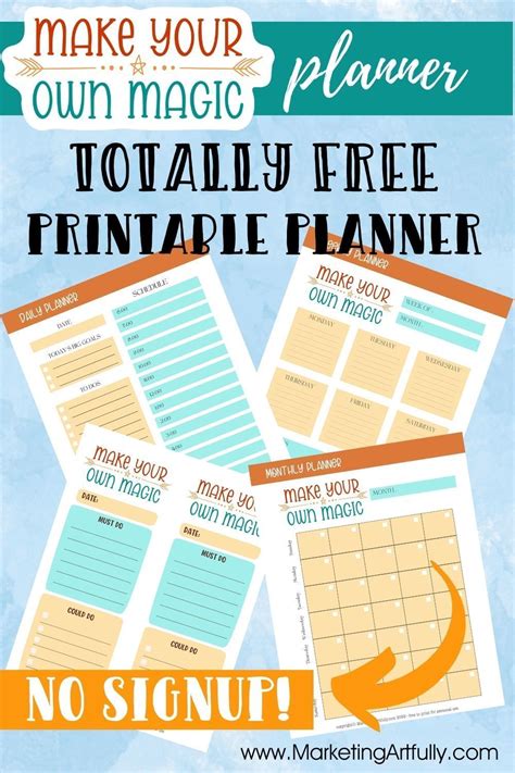 Make Your Own Magic Free Printable Motivational Planner Artofit