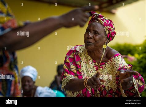 Bissau, Republic of Guinea-Bissau - January 31, 2018: Women singing and ...