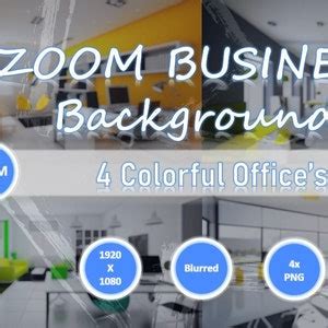 Zoom Office Background Zoom Home Office Background 4 Colorful Modern Offices Blurred - Etsy