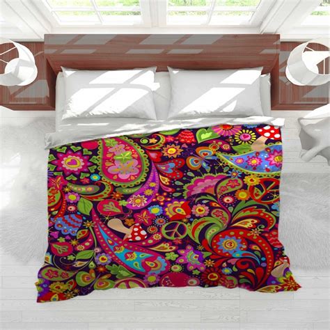 Hippie Comforter Hippie Bedding Paisley Comforter Paisley Etsy