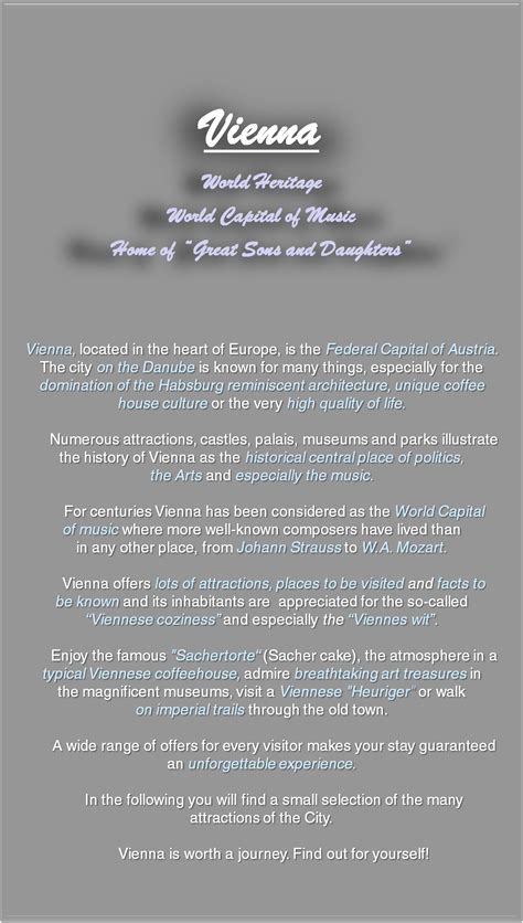 Vienna - Online City Guide - Landmarks, facts and info