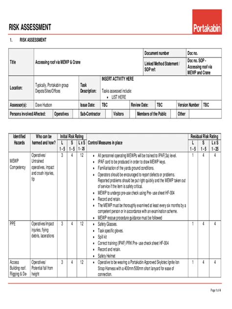 Fillable Online Download Mewp Risk Assessment Form Fax Email Print Pdffiller